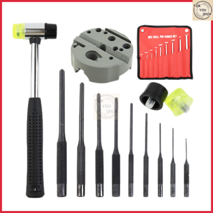 ชุดตอกสลัก พร้อมแท่นถอดประกอบแม่เหล็ก 13ชิ้น/pcs Punch & Chisel Repair Kit + Magnetic block base