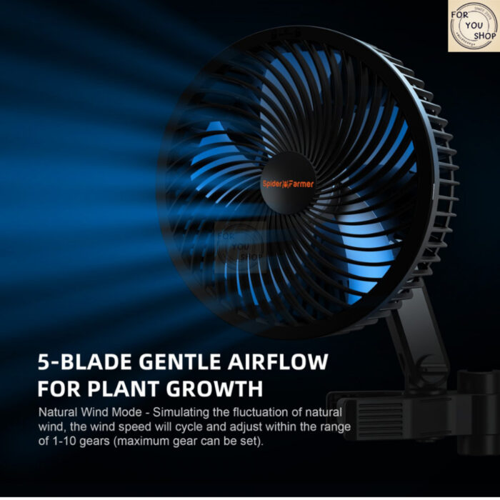 Spider Farmer Clip Fan 6 นิ้ว พัดลมหนีบเสา พัดลมหนีบเต็นท์ปลูก ส่ายอัตโนมัติ 10 ระดับ กันน้ำ IP54