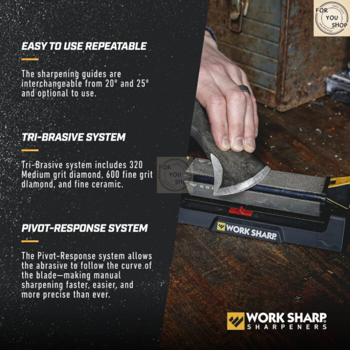 Work Sharp Benchstone ที่ลับมีดแบบ 3 ด้าน สำหรับลับมีดพก มีดเดินป่า และมีดใช้งานทั่วไป ลับคมเร็ว