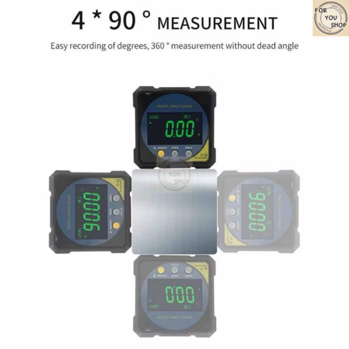 เครื่องวัดมุมดิจิตอล เลเซอร์ 2 ด้าน Digital Angle Gauge แม่เหล็ก 4ด้าน ชาร์จ USB หน้าจอใหญ่ แม่นยำ