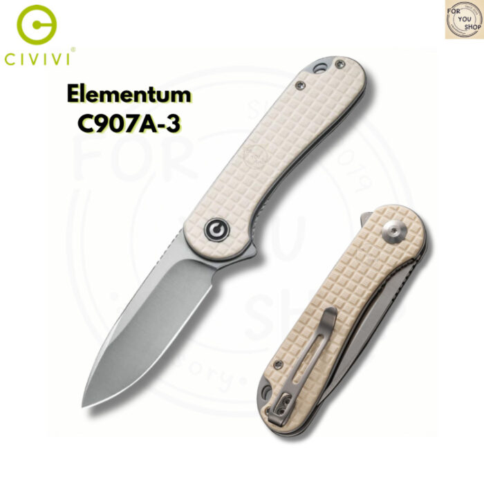 มีดพับ CIVIVI Elementum EDC ใบมีด D2 / 14C28N / Nitro-V 2.96นิ้ว Liner Lock Outdoor Flipper Knife