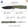 มีดพับ SRM 221X ใบมีด 14C28N ขนาด 3.6 นิ้ว ทรงBowie ด้าม G10 ระบบ Button Lock Tactical Folding Knife