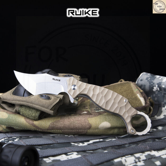 th-11134207-81ztk-mnmpm26ss0zn12.jpg มีดพับ RUIKE P881-W ใบมีด Recurve Tanto 14C28N 2.97นิ้ว ด้าม G10 ระบบ Liner Lock พร้อมห่วงนิ้ว Karambit Flipper