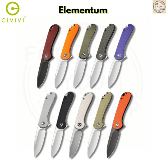 มีดพับ CIVIVI Elementum EDC ใบมีด D2 / 14C28N / Nitro-V 2.96นิ้ว Liner Lock Outdoor Flipper Knife