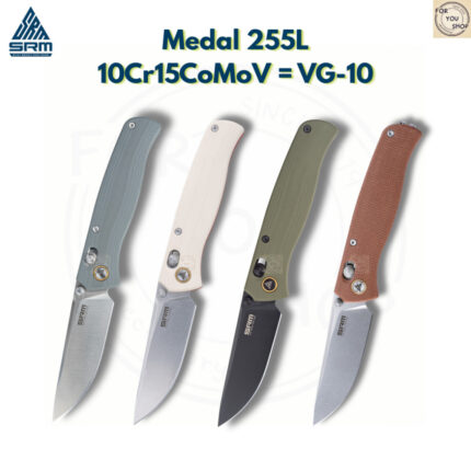 มีดพับ SRM 255L Medal ใบมีด 10Cr15CoMoV 3.2 นิ้ว ด้าม G10 / Micatar ระบบ Ambi-Lock ลูกปืนเซรามิก EDC