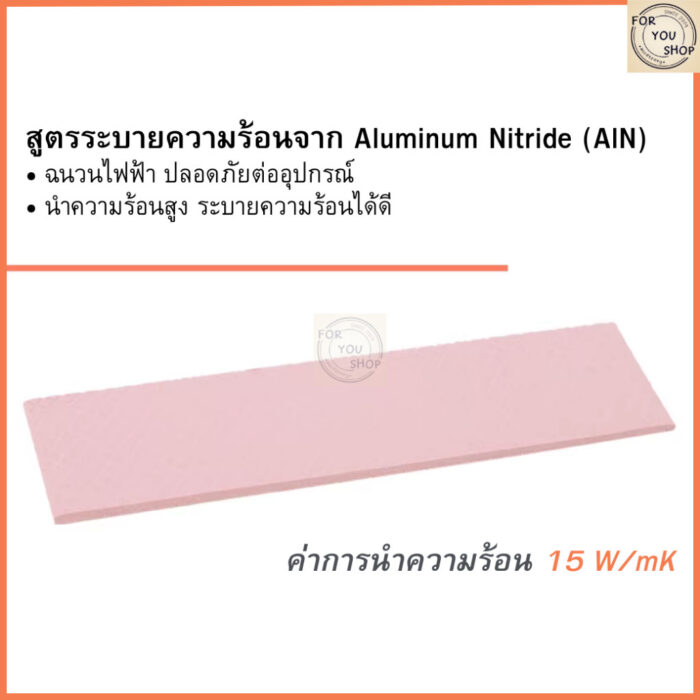 แผ่นระบายความร้อน Thermalright สำหรับ GPU/SSD/RAM อลูมิเนียมไนไตรด์ นำความร้อน 15W/mK หลายขนาด