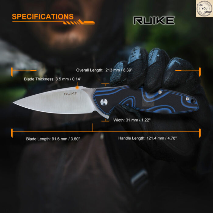 มีดพับ RUIKE P105-Q EDC ใบมีด Sandvik 14C28N 3.6นิ้ว ด้าม G10 ระบบ Liner Lock Outdoor Folding Knife