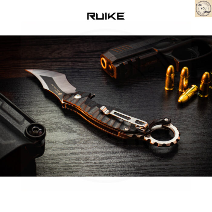 มีดพับ RUIKE P881 EDC ใบมีด Tanto Sandvik 14C28N 2.97นิ้ว ด้ามG10 Liner Lock Folding Knife Outdoor
