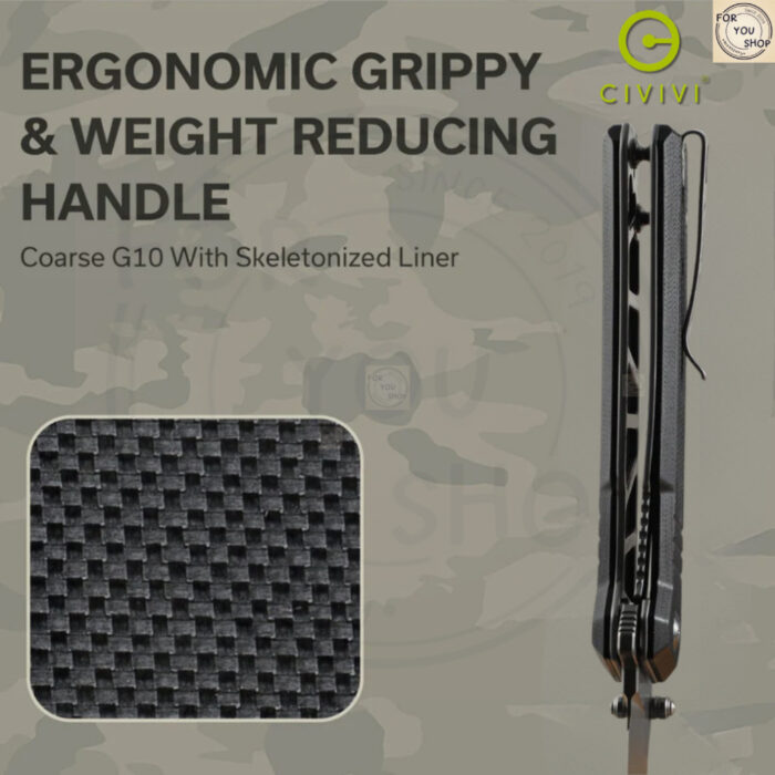 มีดพับ CIVIVI Bhaltair Flipper & Thumb Stud EDC ใบมีด 14C28N 3.98 นิ้ว ด้าม G10 Liner Lock