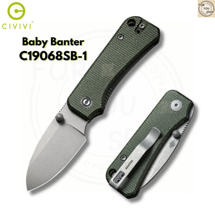 มีดพับ CIVIVI Baby Banter EDC ใบมีด Nitro-V 2.3 นิ้ว ด้าม G10 / Micarta Nested Liner Lock Thumb Stud