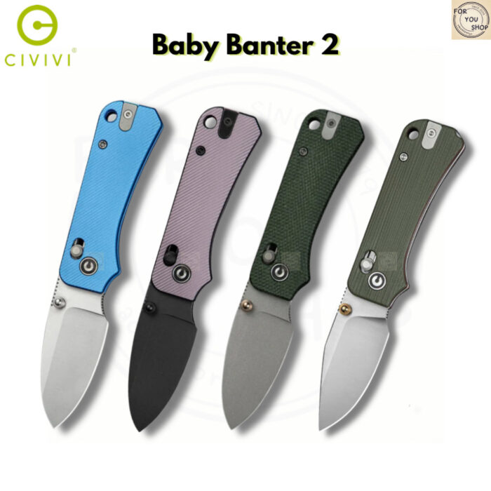 th-11134207-81ztm-mmyl9fs4lma0ec.jpg มีดพับ CIVIVI Baby Banter 2 EDC ใบมีด 2.34" Nitro-V/14C28N ด้ามAluminum/Micarta/G10 Crossbar Lock