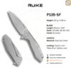 มีดพับ RUIKE P135-SF EDC Reverse Tanto ใบมีด Sandvik14C28N 3.62นิ้ว ด้าม420 Stainless Frame Lock