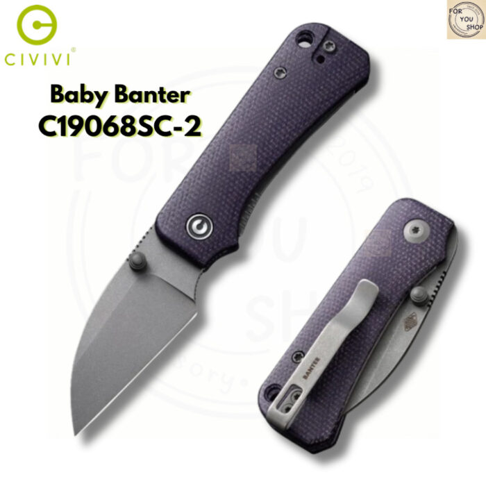มีดพับ CIVIVI Baby Banter EDC ใบมีด Nitro-V 2.3 นิ้ว ด้าม G10 / Micarta Nested Liner Lock Thumb Stud
