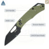 มีดพับ SRM Cub 261M ใบมีด 154CM / 140Cr Laminated ขนาด 2.83 นิ้ว ด้าม G10 ระบบ Crossbar Lock EDC