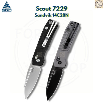 มีดพับ SRM Scout 7229 ใบมีด 14C28N 2.72 นิ้ว ด้าม G10 / Aluminum Crossbar Lock Invisible Flipper EDC