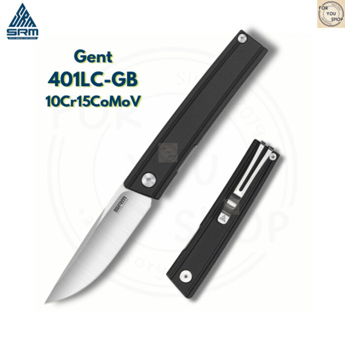 มีดพับ SRM Gent 401 ใบมีด 10Cr15CoMov (เทียบเท่า VG-10) ขนาด 3.27 นิ้ว ด้าม G10 ระบบ Liner Lock EDC