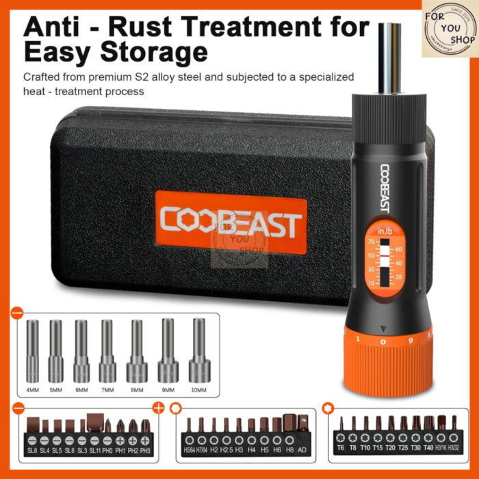 ประแจตั้งแรงบิด Coobeast พร้อมดอกไขควง 38ชิ้น+กล่อง ใช้ติดกล้อง ซ่อมปืน ซ่อมจักรยาน งานช่างละเอียด