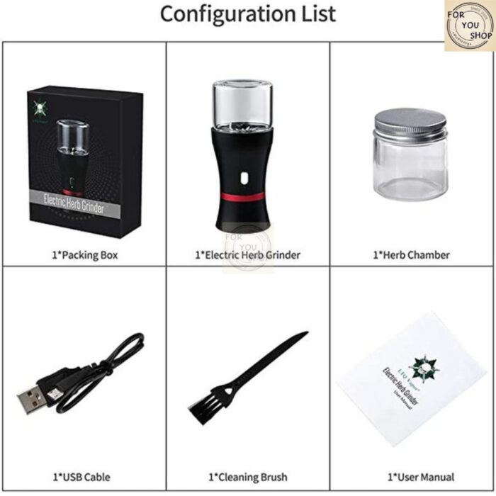 th-11134207-81zto-mlg24do0yupxbb.jpg LTQ Electric Grinder เครื่องบดสมุนไพรไฟฟ้าแบบพกพา 1100mAh ชาร์จ USB