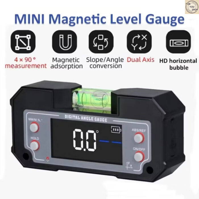 th-11134207-81zto-mli4ihqz83r538.jpg เครื่องวัดมุมดิจิตอล พร้อมระดับน้ำ วัดองศา แกน XY หน้าจอใหญ่ ฐานแม่เหล็ก ชาร์จ USB แม่นยำ (WD101323)