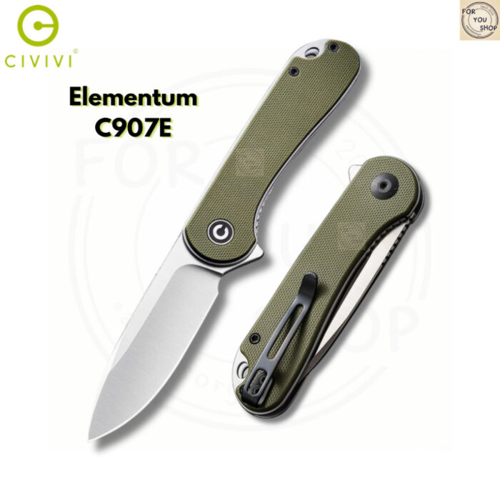 มีดพับ CIVIVI Elementum EDC ใบมีด D2 / 14C28N / Nitro-V 2.96นิ้ว Liner Lock Outdoor Flipper Knife
