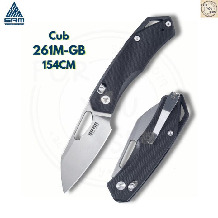 มีดพับ SRM Cub 261M ใบมีด 154CM / 140Cr Laminated ขนาด 2.83 นิ้ว ด้าม G10 ระบบ Crossbar Lock EDC