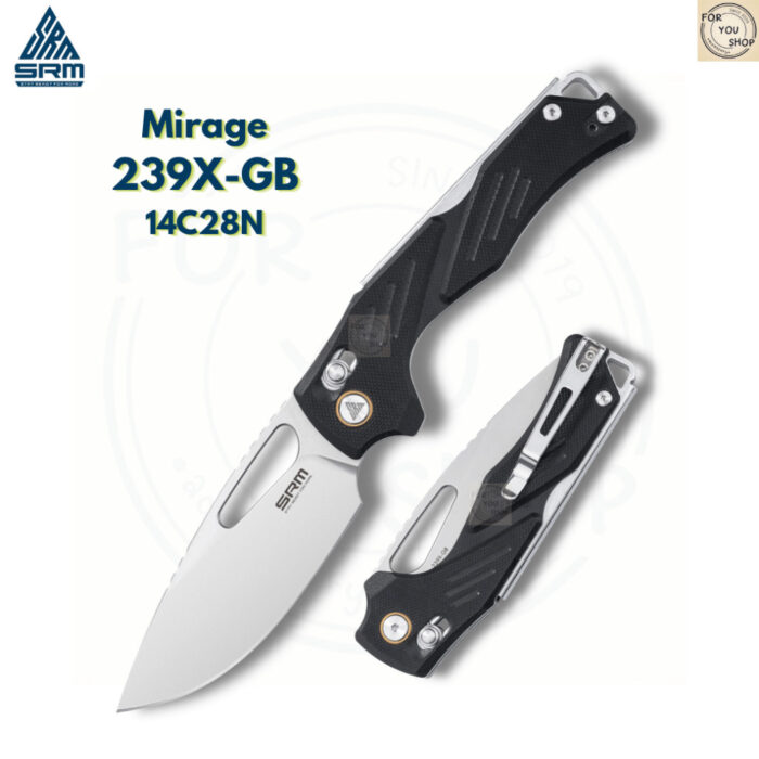 th-11134207-81zto-mn2uzh0bk35x83.jpg มีดพับ SRM Mirage 239X ใบมีด 14C28N ขนาด 3.62 นิ้ว ทรง Drop Point ด้าม G10 ระบบ Crossbar Lock EDC
