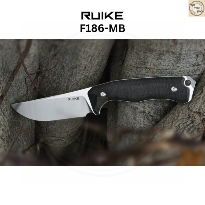 มีดพก Ruike Knife F186-MB ใบมีด D2 4.17นิ้ว Stonewash ด้าม Micarta พร้อมปลอก ABS Fixed Blade