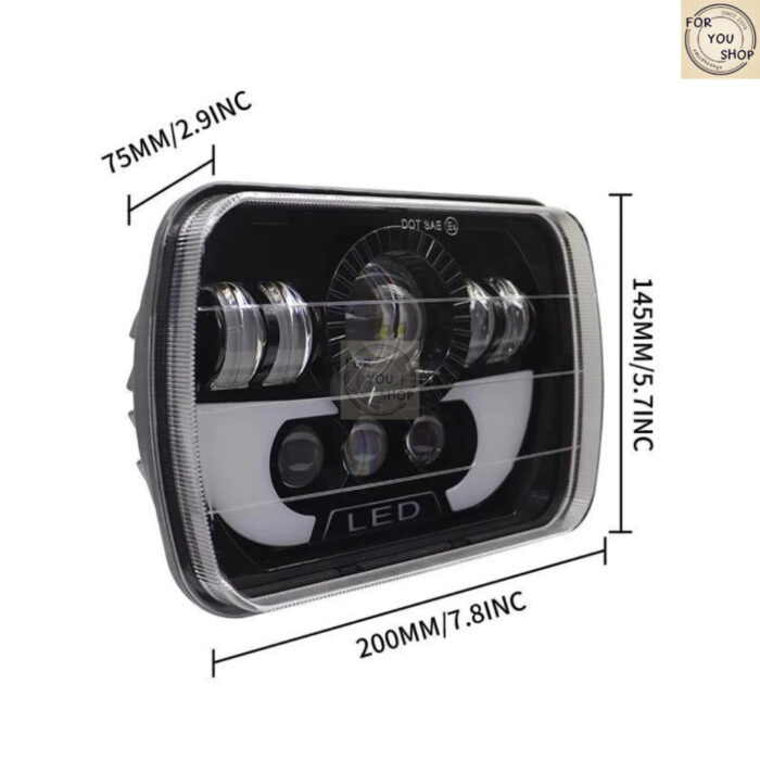 th-11134207-81ztp-mmd2ss063h8lf7.jpg ไฟหน้า LED 5x7นิ้ว 90W 1ชิ้น แสงสูง/ต่ำ ไฟหน้าทรงเหลี่ยม กันน้ำIP67 สำหรับ Jeep / รถออฟโรด / รถกระบะ