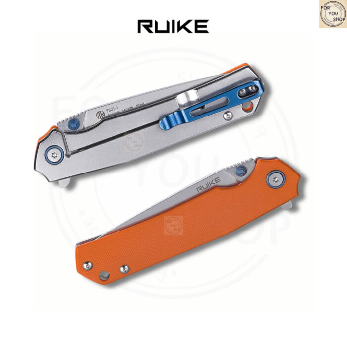 มีดพับ RUIKE P801 EDC ใบมีด 14C28N 3.39นิ้ว ด้าม Stainless / G10 ระบบ Frame Lock Outdoor Knife