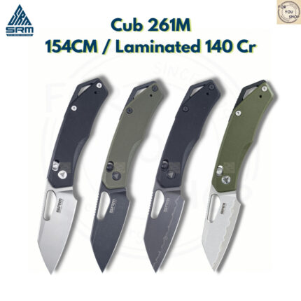 มีดพับ SRM Cub 261M ใบมีด 154CM / 140Cr Laminated ขนาด 2.83 นิ้ว ด้าม G10 ระบบ Crossbar Lock EDC