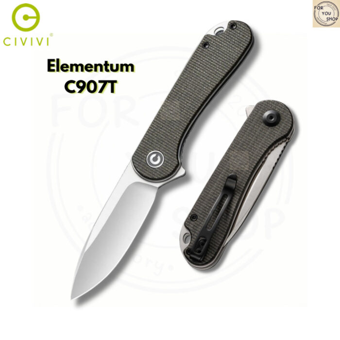 มีดพับ CIVIVI Elementum EDC ใบมีด D2 / 14C28N / Nitro-V 2.96นิ้ว Liner Lock Outdoor Flipper Knife