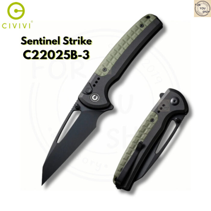 th-11134207-81ztq-mmx95awfsemd53.jpg มีดพับ CIVIVI Sentinel Strike Flipper EDC ใบมีด K110 / Damascus 3.7 นิ้ว ด้าม Aluminum Button Lock