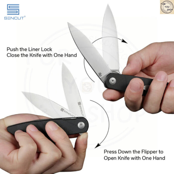 มีดพับ SENCUT Bocll II Flipper Knife EDC ใบมีด D2 2.96 นิ้ว ด้าม G10 ระบบ Liner Lock Outdoor knife