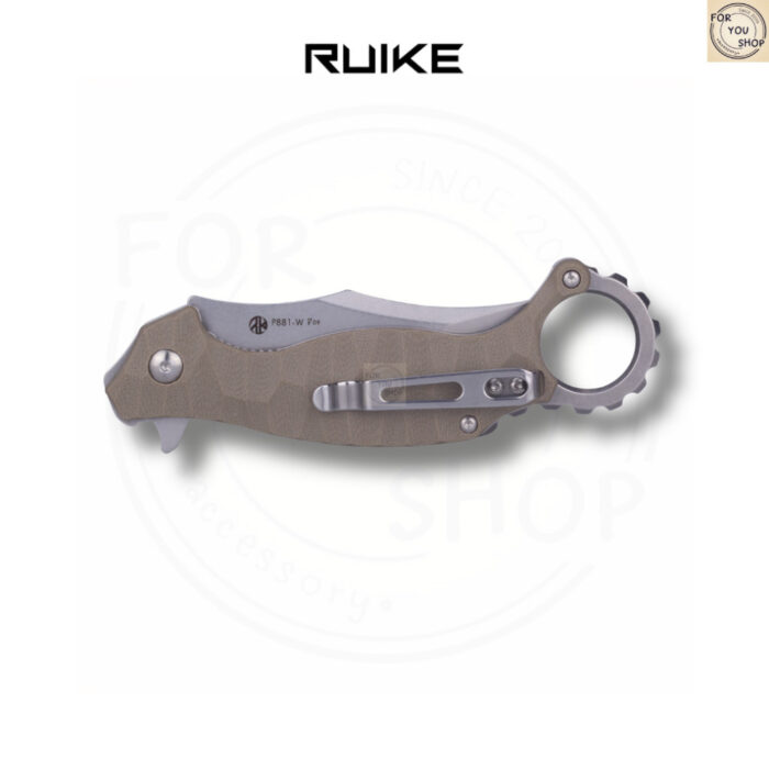 th-11134207-81ztq-mnmpm26r515011.jpg มีดพับ RUIKE P881-W ใบมีด Recurve Tanto 14C28N 2.97นิ้ว ด้าม G10 ระบบ Liner Lock พร้อมห่วงนิ้ว Karambit Flipper