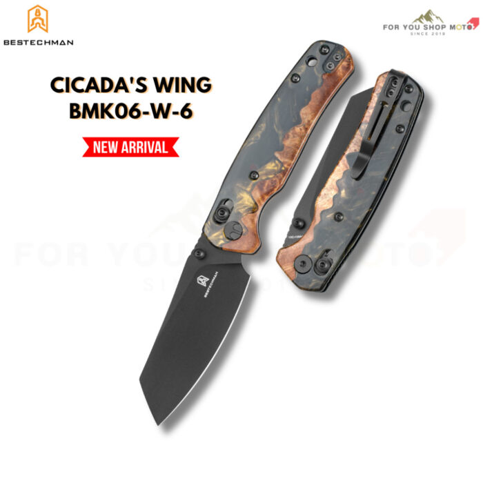 (มีส่งด่วน) มีดพับ Bestechman Cicada's Wing BMK06 ใบมีด 3.15 นิ้ว (Bar Lock) มีด EDC ดีไซน์พรีเมียม