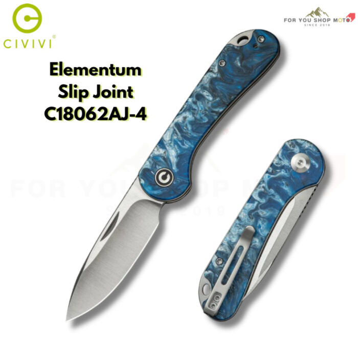 มีดพับ CIVIVI Elementum EDC ใบมีด D2 / 14C28N / Nitro-V / Damascus 2.96 นิ้ว ระบบ Liner Lock Outdoor Flipper Knife
