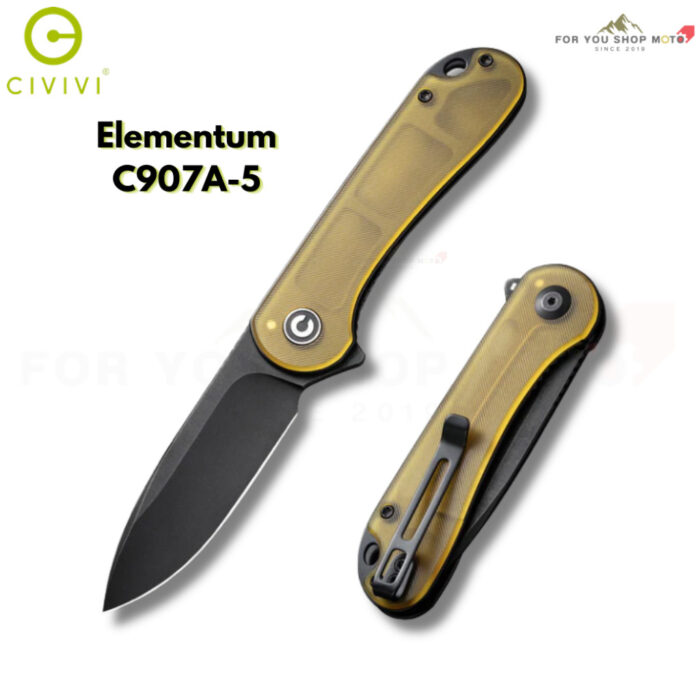 มีดพับ CIVIVI Elementum EDC ใบมีด D2 / 14C28N / Nitro-V / Damascus 2.96 นิ้ว ระบบ Liner Lock Outdoor Flipper Knife