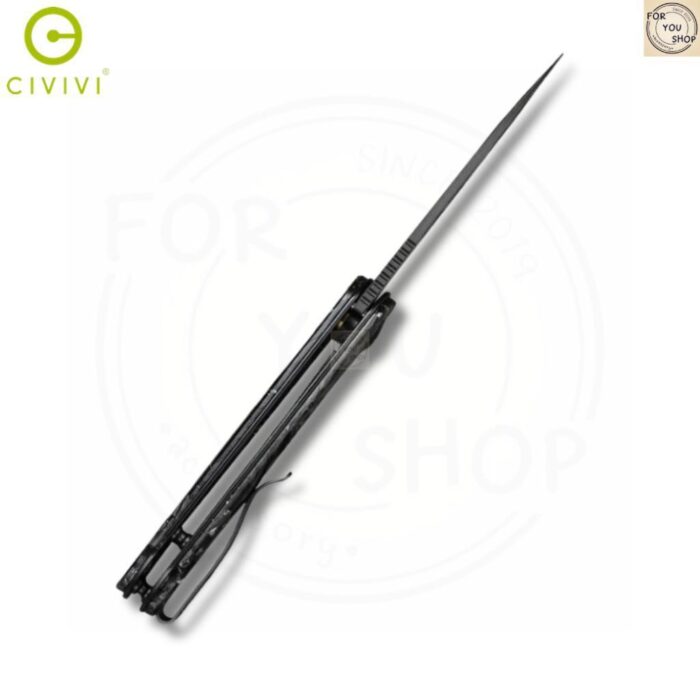 มีดพับ CIVIVI Elementum ใบมีด Damascus 2.96นิ้ว ด้าม Carbon Fiber ระบบ Liner Lock Flipper Knife EDC รุ่น C907C-DS2