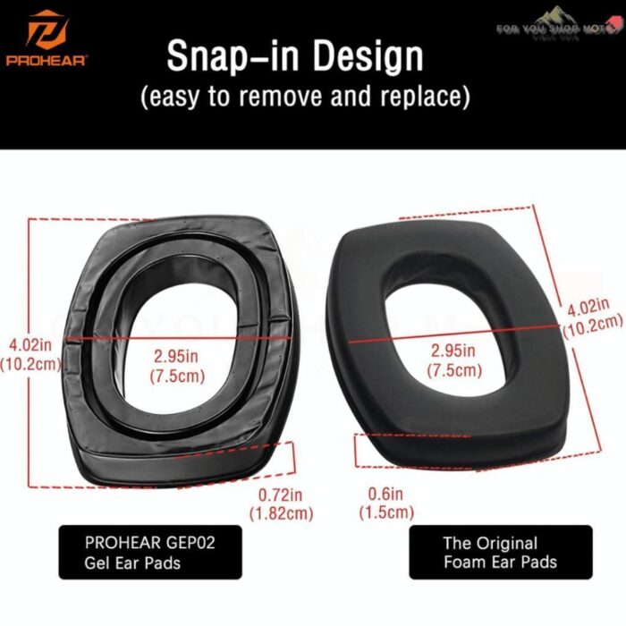 PROHEAR GEP02 (1คู่) Gel Ear Pads แผ่นเจลรองหู สำหรับ Howard Leight Impact Sport / Pro / Sync / Leightning และรุ่นรองรับ
