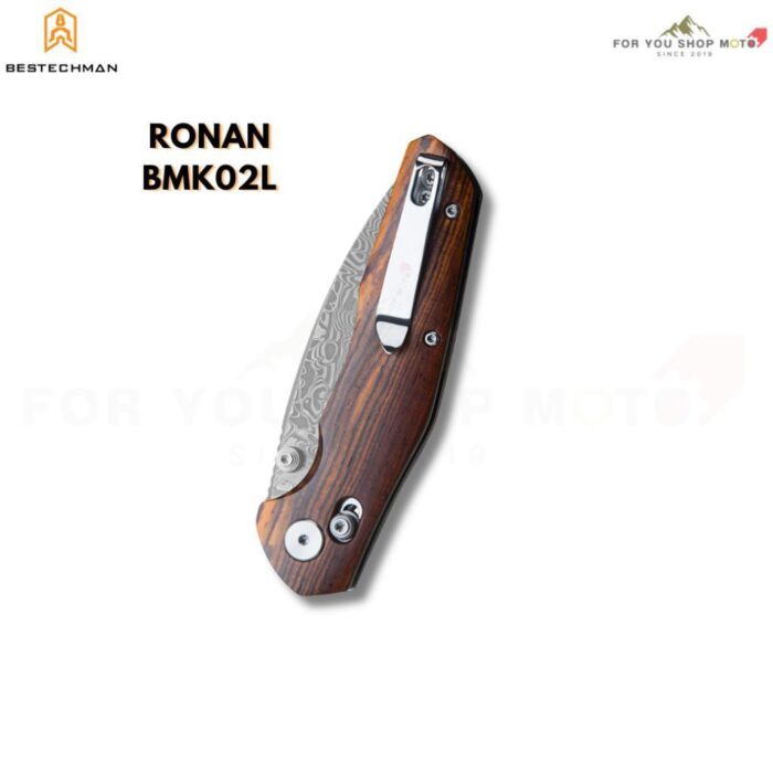 มีดพับ BESTECHMAN RONAN BMK02L / BMK02M ใบมีด Damascus 3.26 นิ้ว ด้ามไม้ Rosewood / Olive Wood ระบบล็อก B-Lock EDC