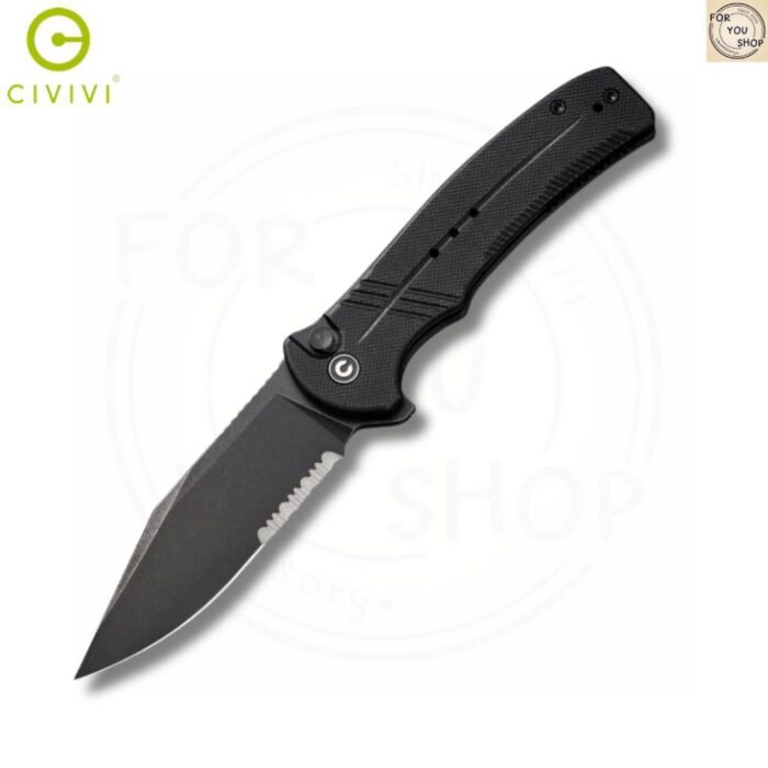sg-11134201-825a7-mt6u47q95ypz6e.jpg มีดพับ CIVIVI Cogent C20038E-1 ใบมีด 14C28N 3.47นิ้ว Half Serrated ด้าม G10 ระบบ Button Lock EDC สีดำ