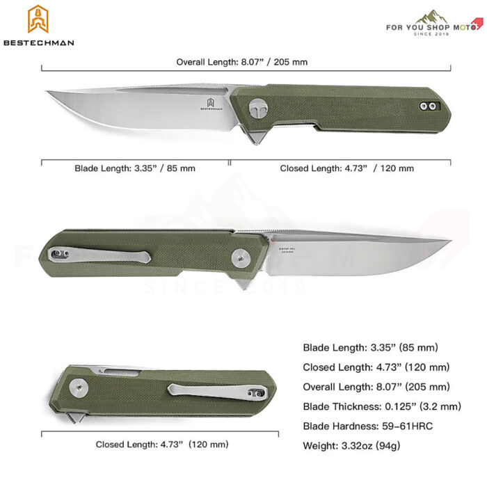 มีดพับ BESTECHMAN DUNDEE BMK01 ใบมีด D2 ขนาด 3.35" ออกแบบโดย Ostap Hel มีด EDC พกพาง่าย