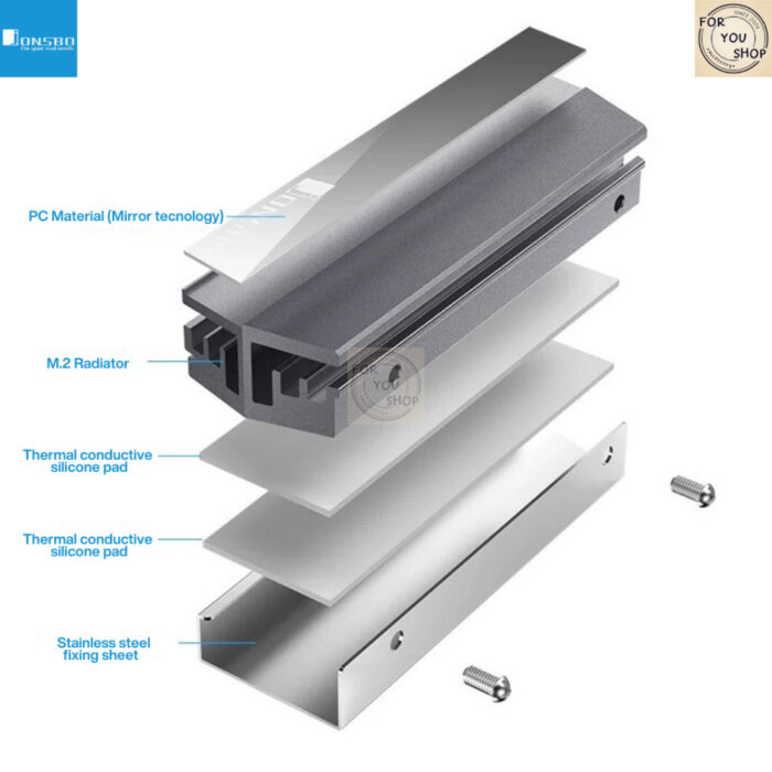 ฮีทซิงค์ M2 JONSBO M.2-3 M2 Aluminum Heatsink Cooling 2280 (ใช้งานกับ PS5 ได้)