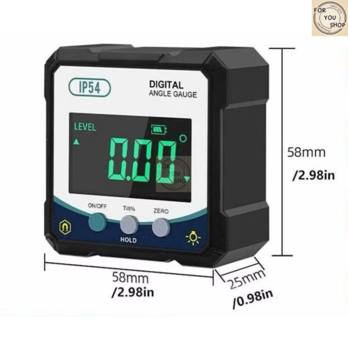 เครื่องวัดมุมดิจิตอล Digital Angle Gauge ถ่านAA แม่เหล็กด้านเดียว กันน้ำIP54 วัดมุมแม่นยำ ไม่เลเซอร์ (WD-120)