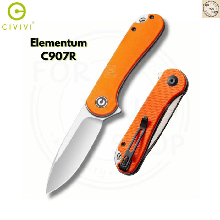 มีดพับ CIVIVI Elementum EDC ใบมีด D2 / 14C28N / Nitro-V / Damascus 2.96 นิ้ว ระบบ Liner Lock Outdoor Flipper Knife