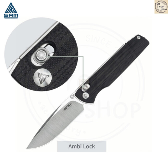 มีดพับ SRM Terrier 258L ใบมีด D2 / 140Cr Laminated 3.65 นิ้ว ด้าม G10 / Micarta ระบบ Crossbar Lock
