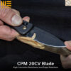 มีดพับ WEKNIFE Nightblade ใบมีด CPM 20CV 2.98นิ้ว ด้าม Titanium ระบบ Crossbar Lock EDC WE22046