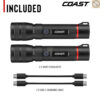 COAST G60R 2ชิ้น/แพ็ค ไฟฉายแรงสูง 1000 Lumens ชาร์จ USB-C กันน้ำ IP67 ปรับซูมได้ LED Flashlight