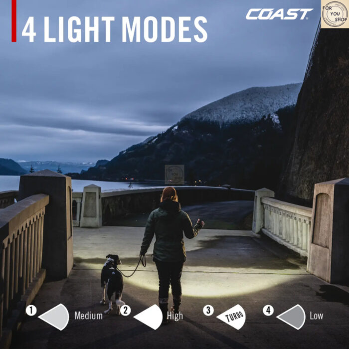 COAST XT7R ไฟฉายแรงสูง 1500 Lumens ไฟฉาย LED ชาร์จ USB-C ขนาดพกพา ปรับซูมได้ EDC