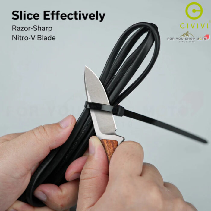 มีดพก CIVIVI Mini Elementum Fixed Blade ใบมีด Nitro-V / Damascus 2.24 นิ้ว ด้าม G10 / Wood / Micarta พร้อมปลอก Kydex EDC